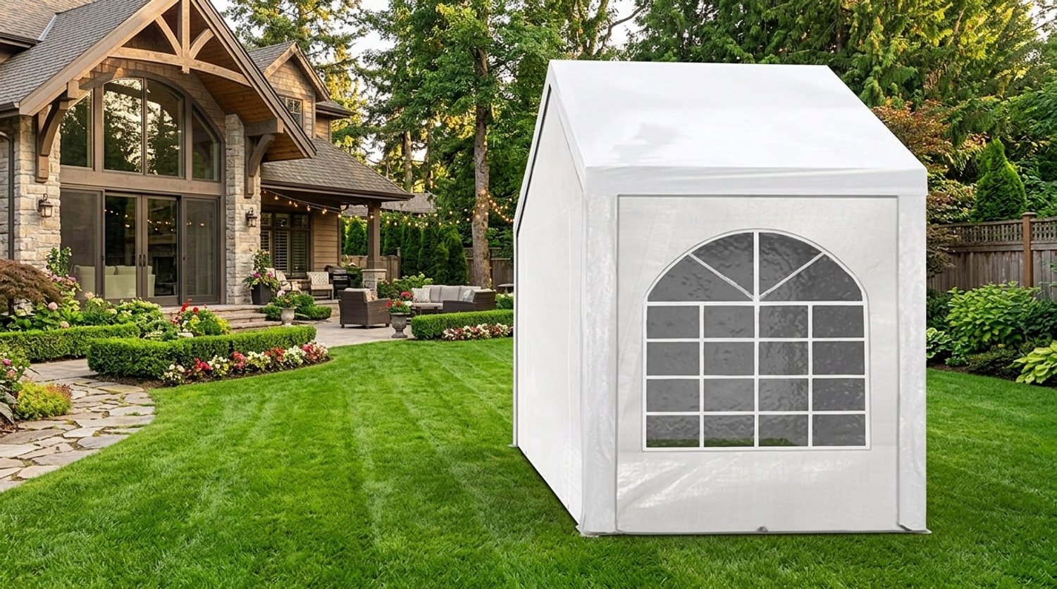 Partytent 3x2m Waterdicht – Paviljoen & Tuintent met Verzinkt Stalen Frame – Luxe Feesttent met Zijwanden & UV-Bescherming – Wit – Laura Homestore