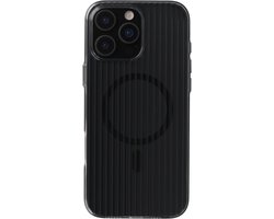 Accezz Hoesje - Geschikt voor Apple iPhone 16 Pro - Lite Backcover geschikt voor MagSafe - Fluted - Smokey Clear
