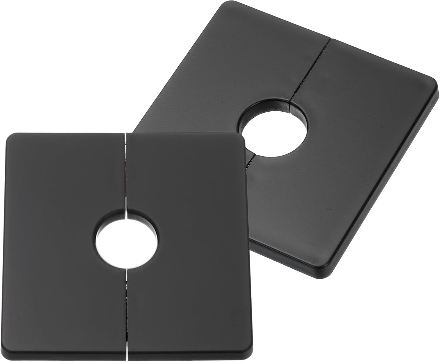 Buisafdekking Ø 22 mm - 86 x 86 x 7 mm zwart - duurzame wandmontage - voor douchekraan en radiatorbuizen - 2 stuks - Vemera