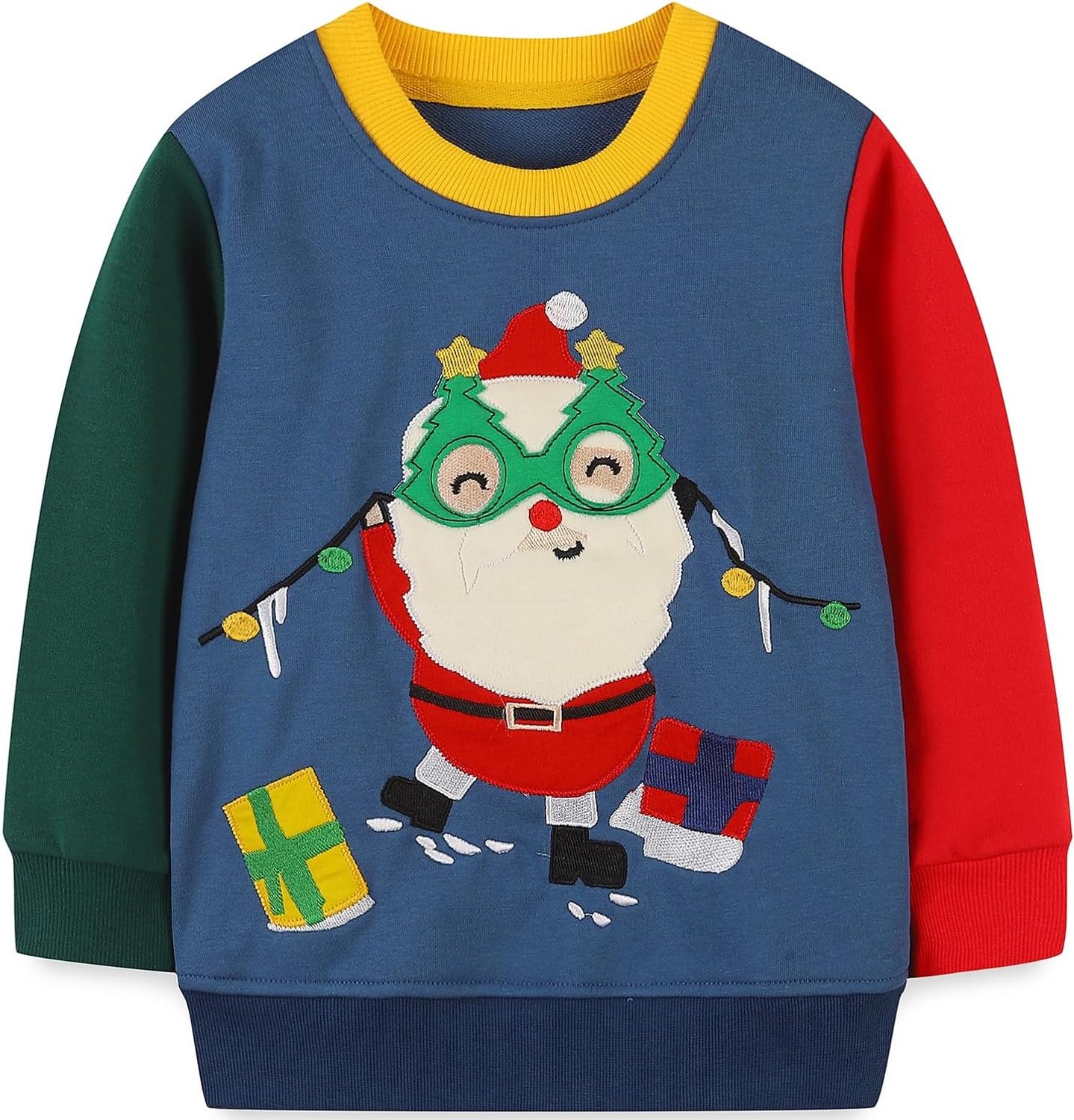 Kersttrui voor jongens met rendier en kerstman 1-7 jaar