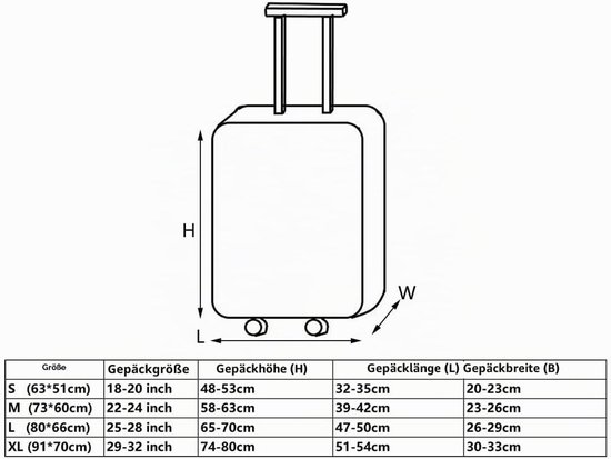 Kofferhoes voor kofferbescherming (paars, XL 29-32 inch) — afbeelding 2