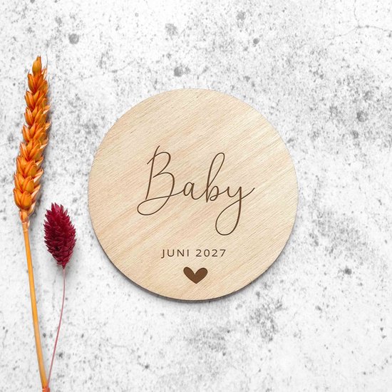 Baby januari 2025 - aankondigingsdoosje met cirkel - zwangerschapsaankondiging - zwanger! - vertellen dat je zwanger bent - houten cirkel van Kidooz. — afbeelding 5