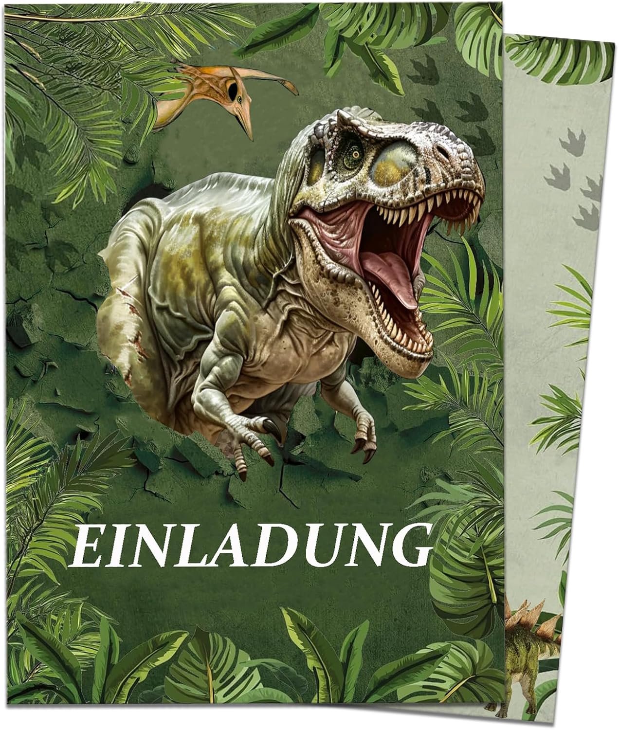 Dino-uitnodigingen kinderfeest, 12x