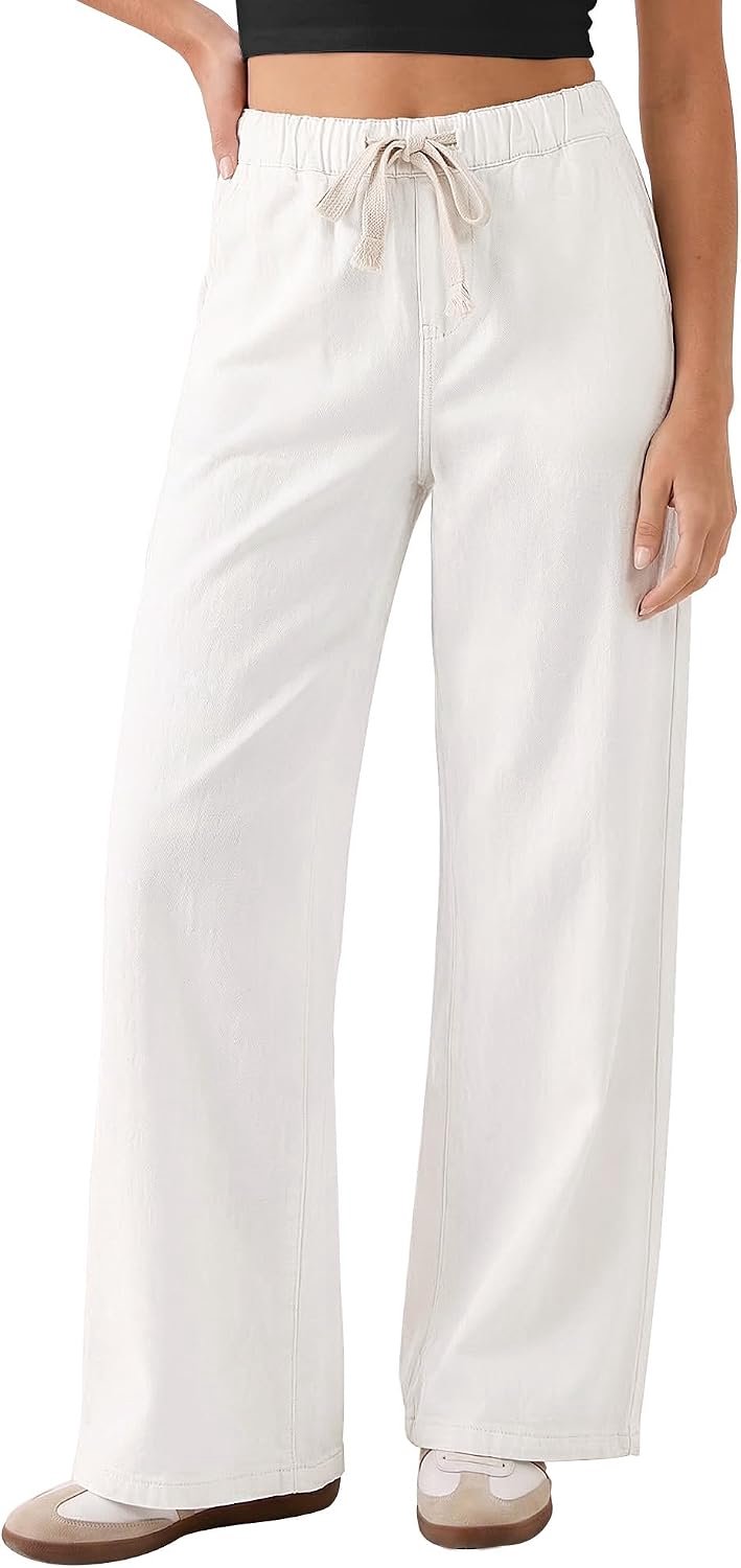 Broek met Wijde Pijpen en Elastische Band