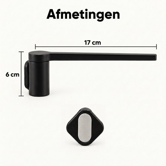 Afmetingen van de zwarte vaatdoekhouder: 17 cm lang, 6 cm hoog, met bijbehorende ronde magneet.