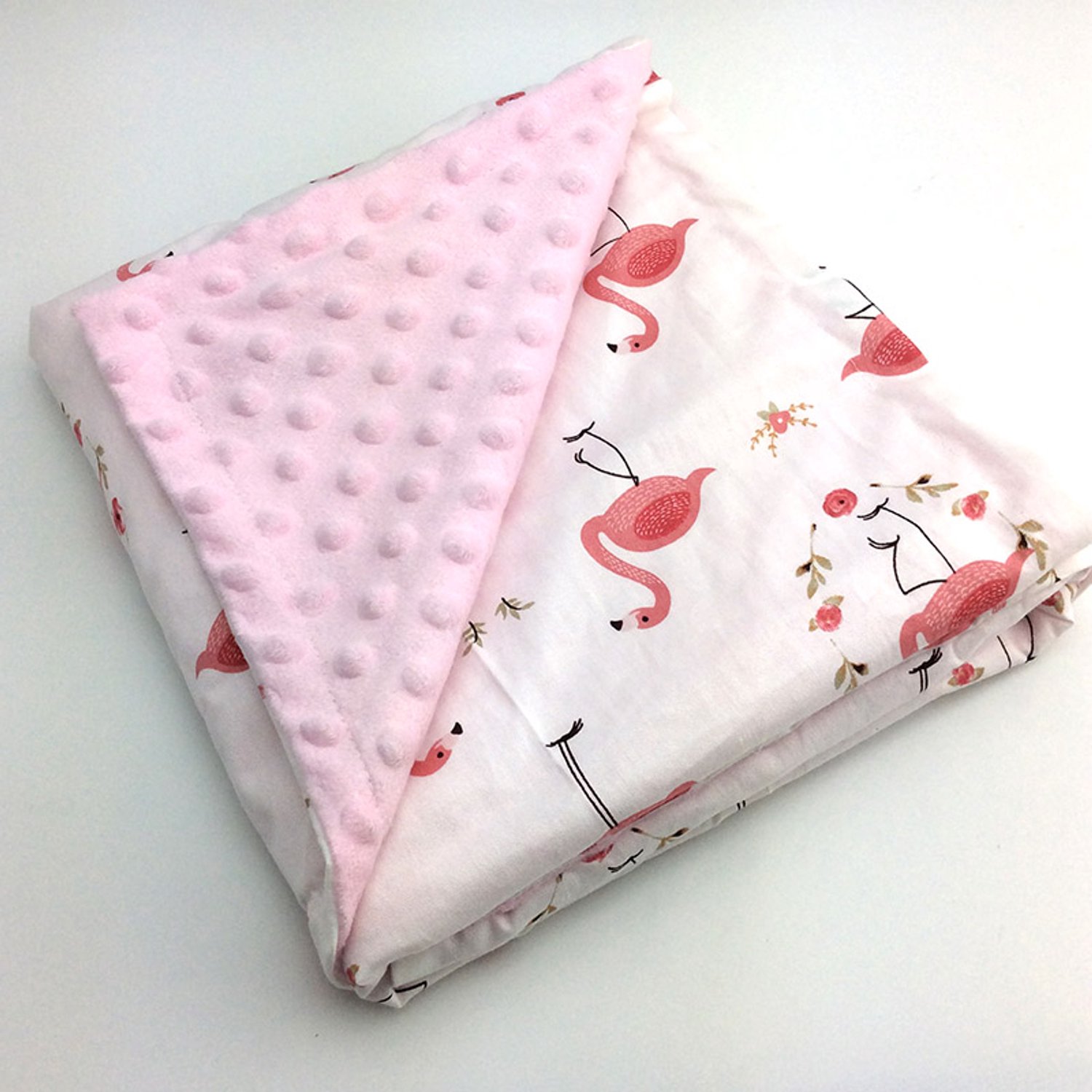 Babydeken - Inbakerdeken - Wikkeldeken - Warm Dubbellaags - Polyester en Katoen - Bedrukt Patroon - Maat 76 x 102 cm - Uitvoering O - Unisex - Voor Pasgeboren Baby's en Kinderwagen