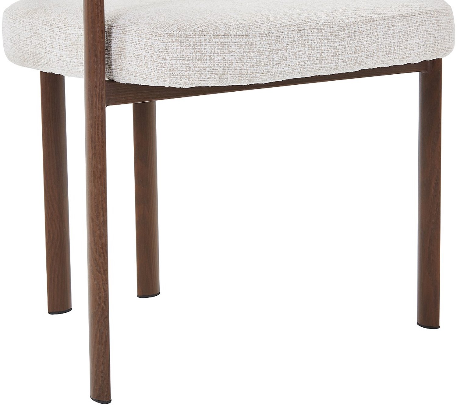 Vente-unique Set van 2 stoelen in tweedstof en metaal met houtlook - Beige en donker naturel - CIBARO Crème