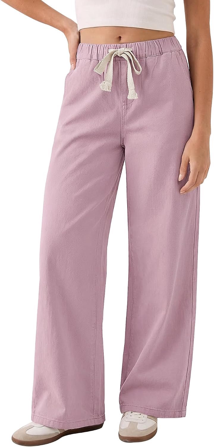Jeans, wijde pijp, trekmodel, elastische taille