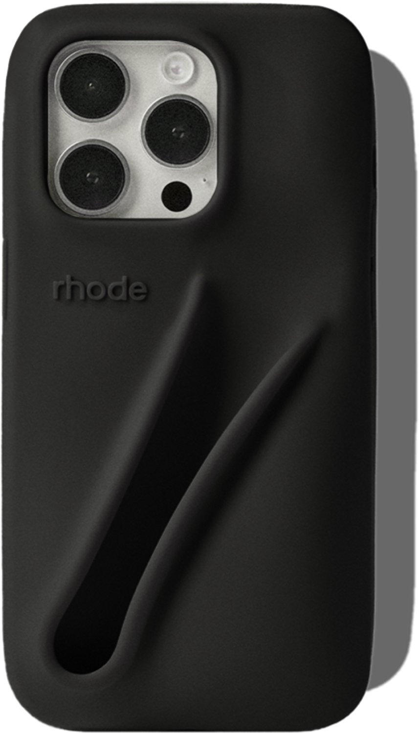 Rhode - Lip Case - Siliconen telefoonhoesje met lip-houder - iPhone 14 Pro Max - Black