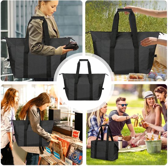 Koeltas - Opvouwbare koeltas van 20 liter - Geïsoleerde lunchtas voor dames heren -picknicktas - Draagbare Koeltassen voor de lunch - Ruime thermotas voor werk, school en strand van Flintry — afbeelding 3