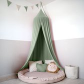 LILIMAUS Klamboe baby met gouden details - bedhemel en hemeltje kinderkamer - mousseline katoen - 245 cm - groen