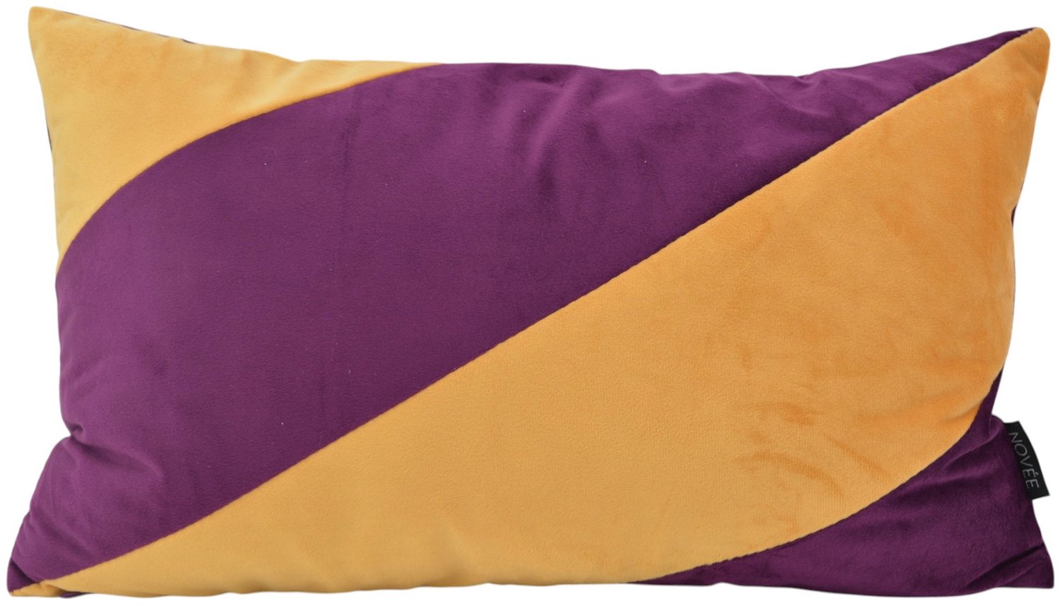NOVÉE Sierkussen Velvet Swirl Okergeel/Aubergine | 30 x 50 cm | Polyester