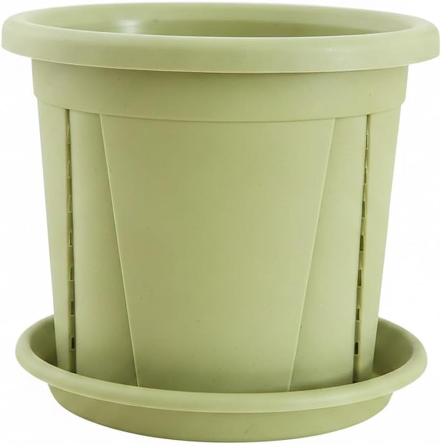 15,6-inch kunsthars plantenbak met afwatering, duurzame tuinpot voor binnen- en buitenplanten, decoratie voor terras en balkon, fruitgroen