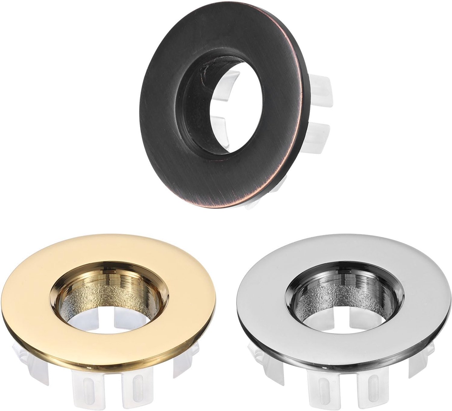 wastafel overloopringenset 30 mm - messing - rond - voorkomt overloop - 3 stuks - ServiceTopper