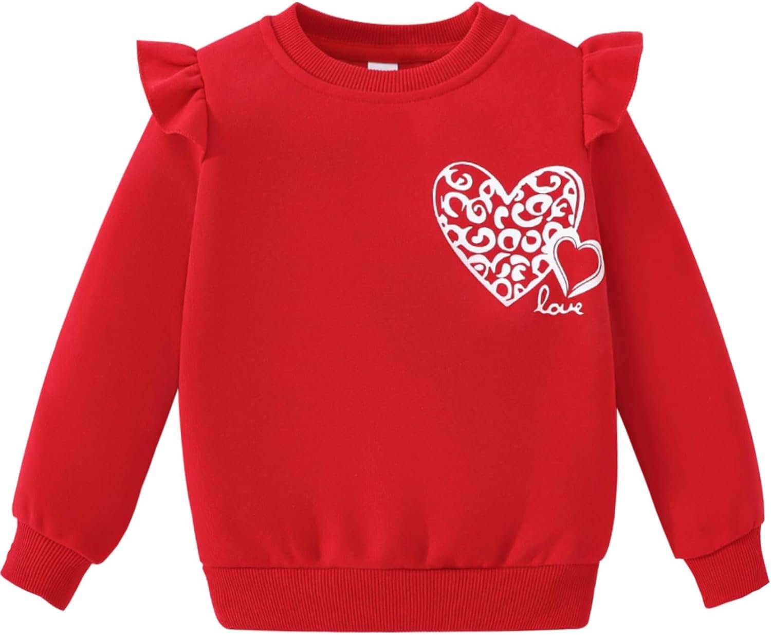 Sweatshirt voor meisjes, katoen, hart, ronde hals, lange mouwen, warm, 2-7 jaar