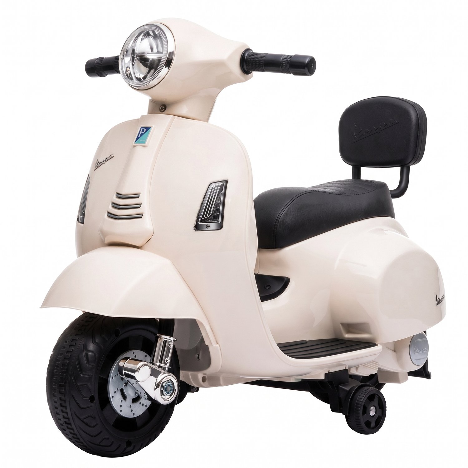 Playon Elektrische kindermotorfiets - Met zijwieltjes en koplamp - 66,5 x 38 x 52 cm - Wit
