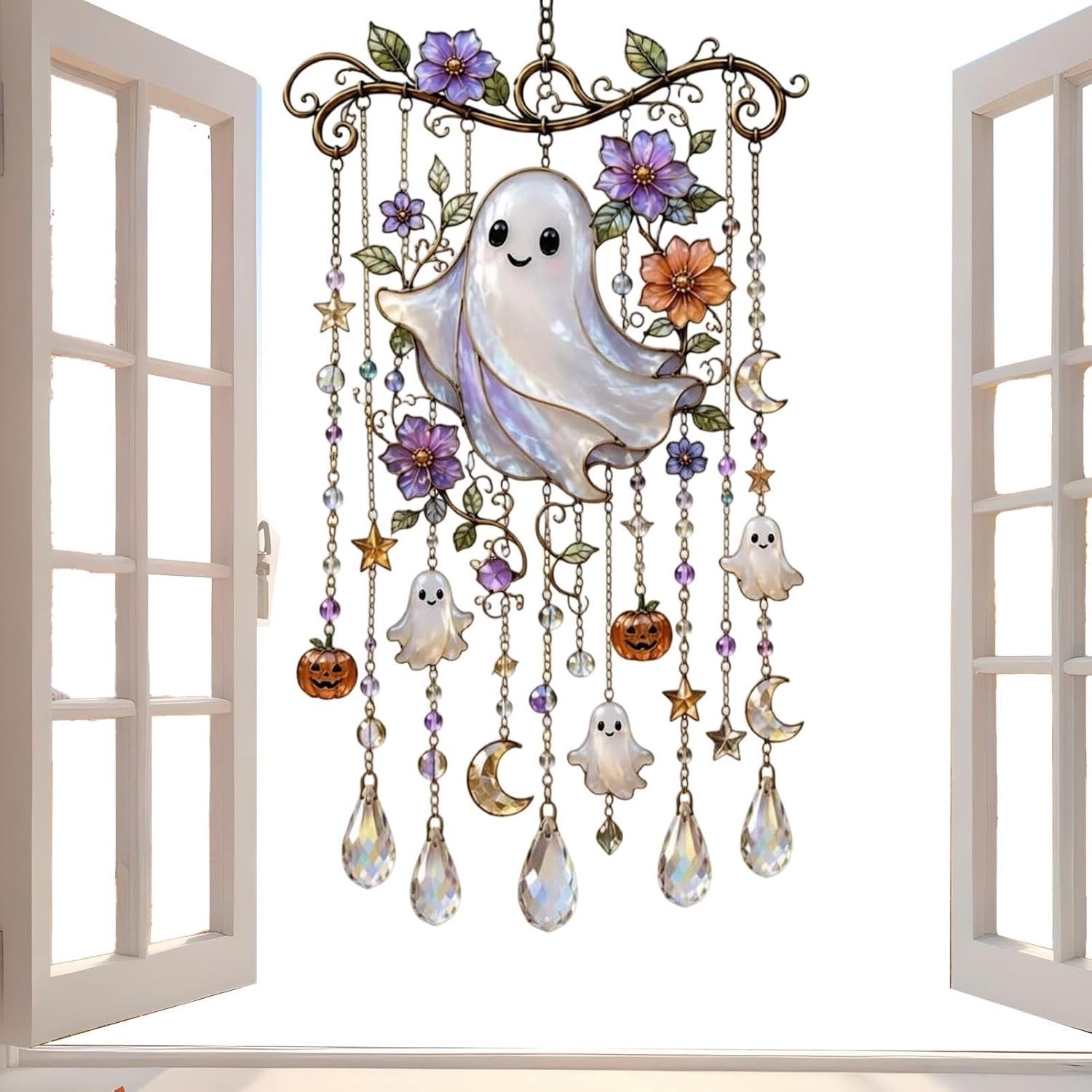 Kolibrie Wind Chimes voor Buiten Acryl 2D Ghost Leuke Zon Catcher