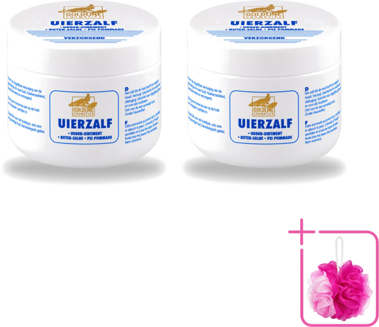 2 x Goldline - Uierzalf - Bodycrème - Beschermend - 250 ml - Bulkverpakking - Uierzalf - Douchemop - Huidbescherming