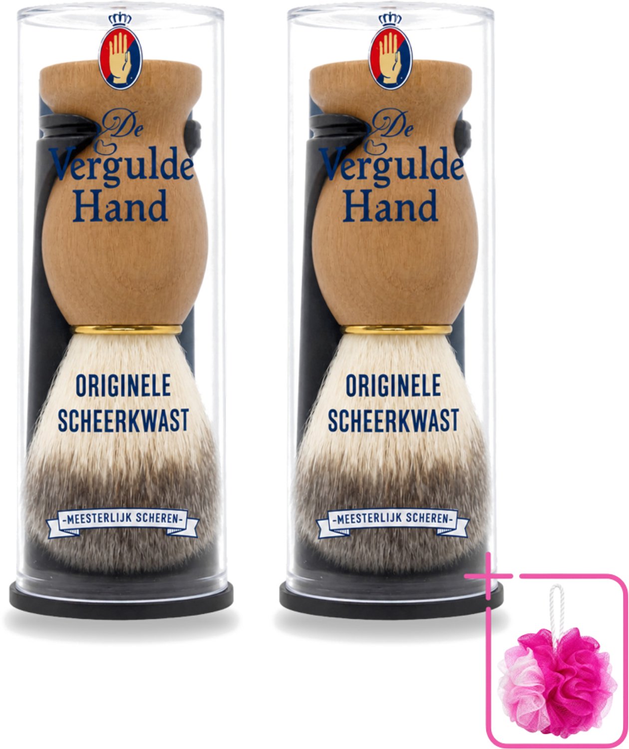 2 x De Vergulde Hand - Scheerkwast - Voor Kappers - Bulkverpakking - Scheerkwast - Scheerbeurt