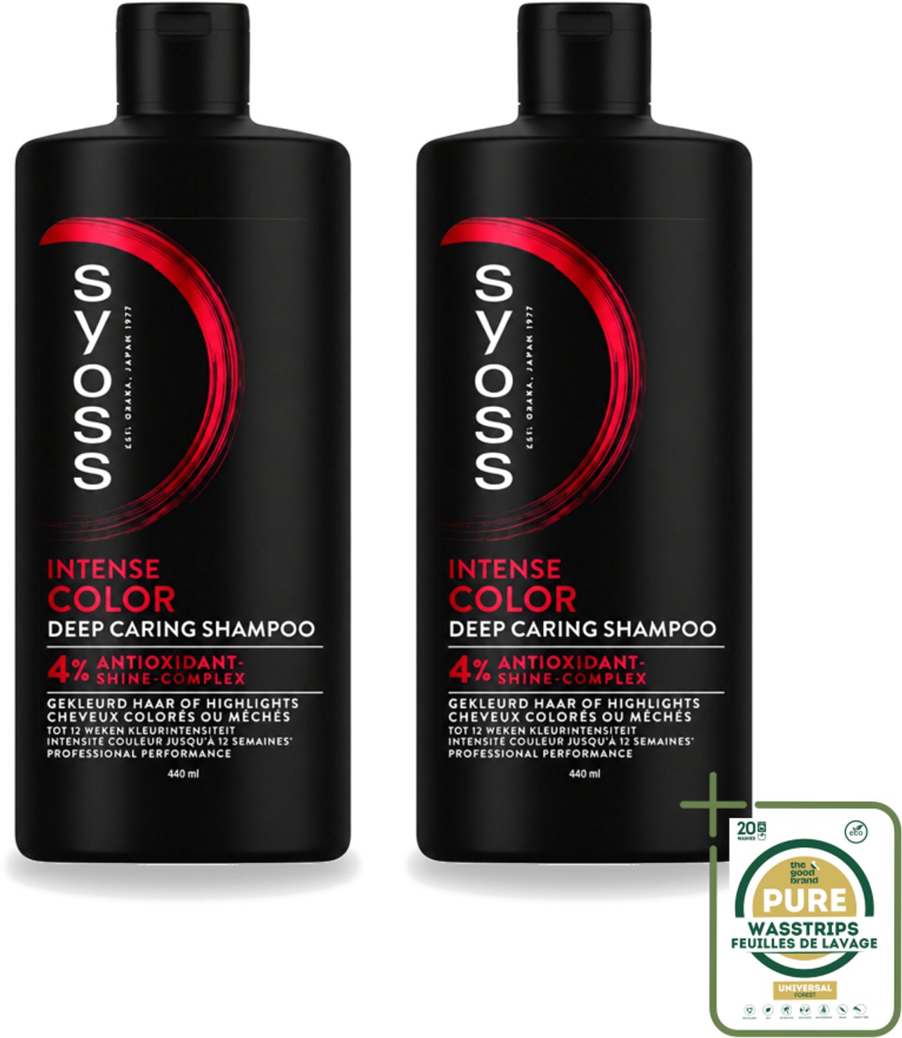 2 x Syoss – Shampoo – Color – 440 ml - Wasstrips - Kleurbeschermende Shampoo - Gekleurd Haar - Highlights - Kleurvervaging - Glans