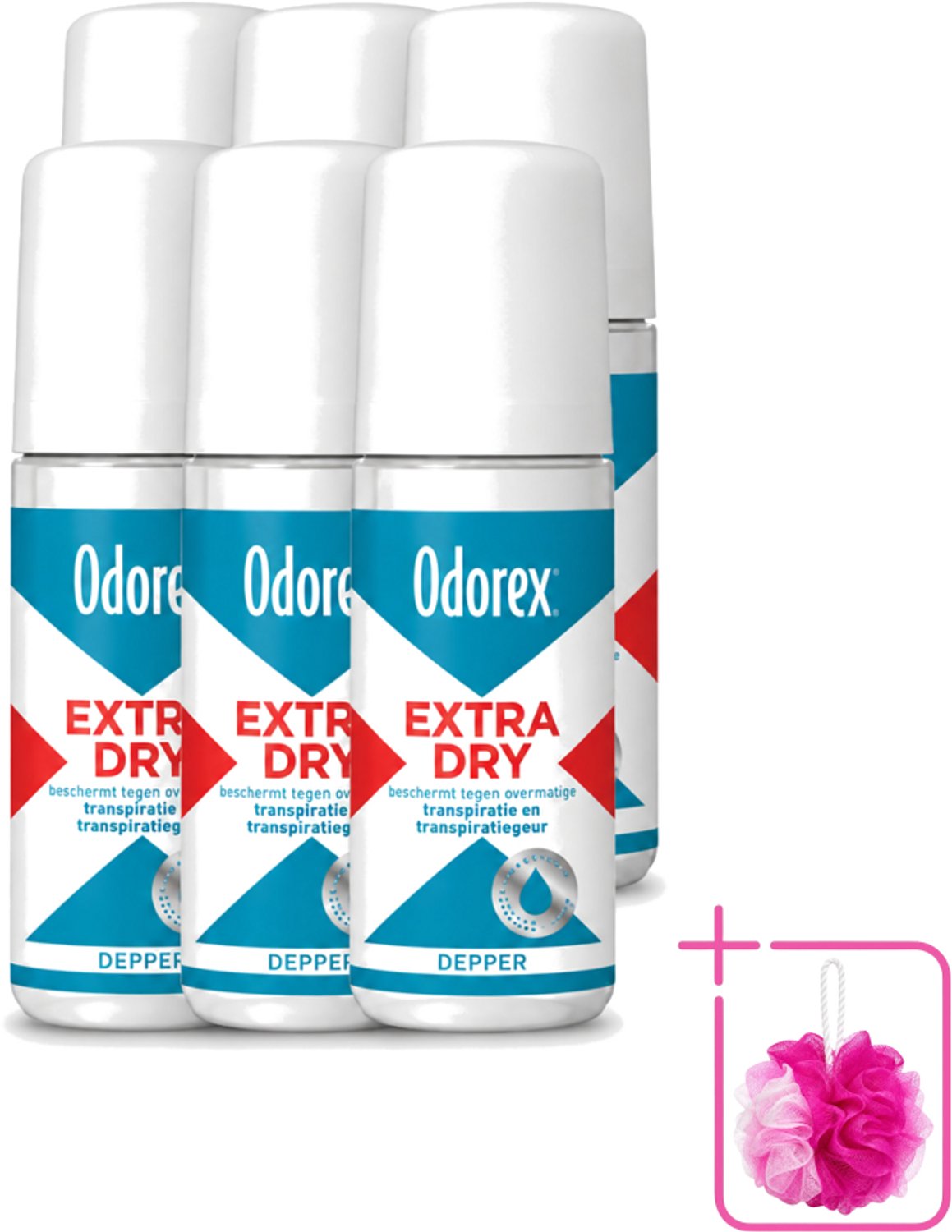 6 x Odorex Depper - Deodorant Roller - Extra Dry - Krachtige Bescherming - 50 ml - Bulkverpakking - Overmatig zweten - Droge oksels