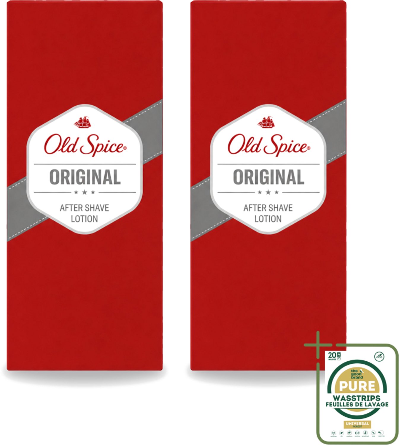 2 x Old Spice - Original - Aftershave Lotion - Verfrissend - 100 ml - Wasstrips - Aftershave Lotion - Aftershave - Mannelijke Geur - Huid Verzorging - Scheren Na