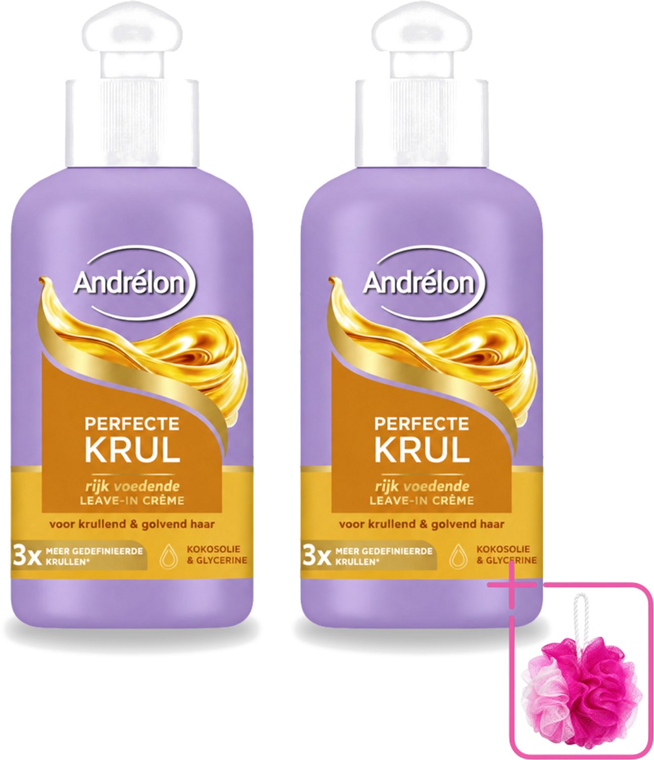 2 x Andrélon – Leave-In Crème – Perfecte Krul – 200 ml - Bulkverpakking - Krul haar - Douchemop - Krul haar crème