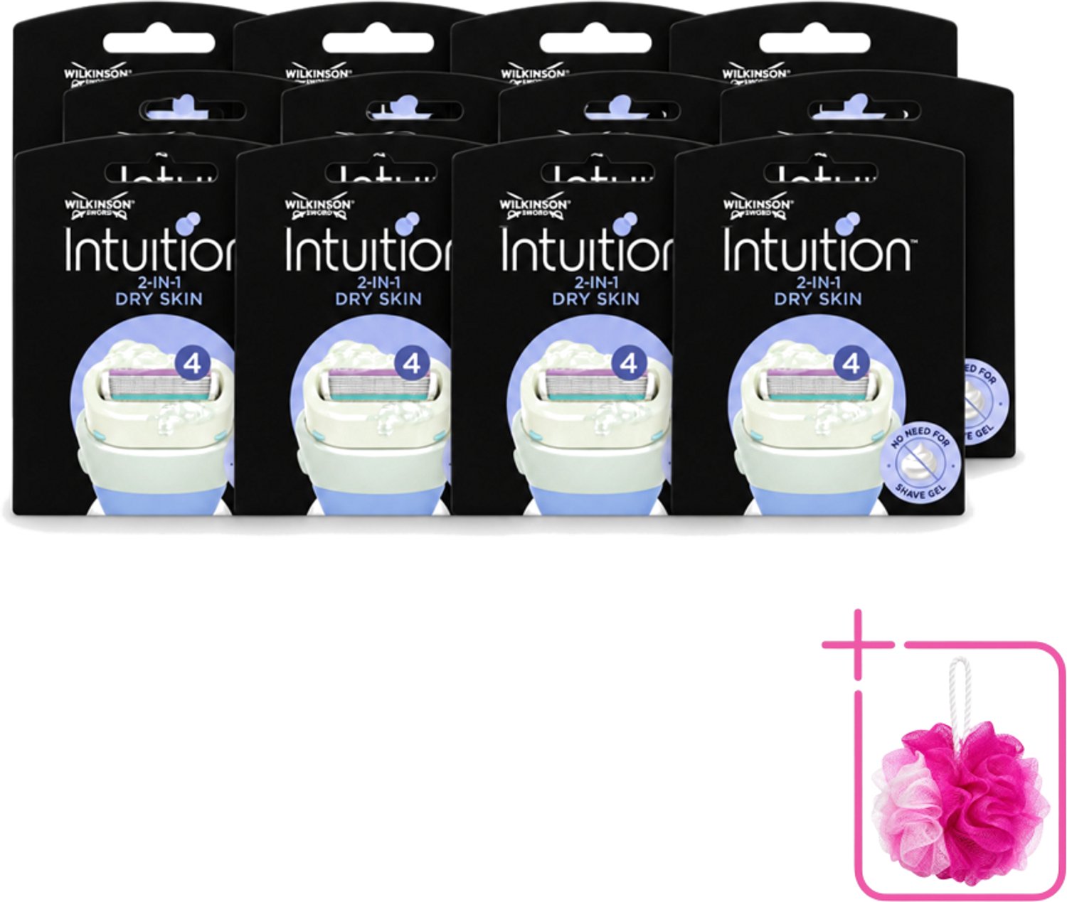 12 x Wilkinson – Scheermesjes – Intuition Dry Skin Coconut Milk & Almond Oil – 3 Scheermesjes - Bulkverpakking - Scheermesje droge huid - Kokosmelk scheermesje