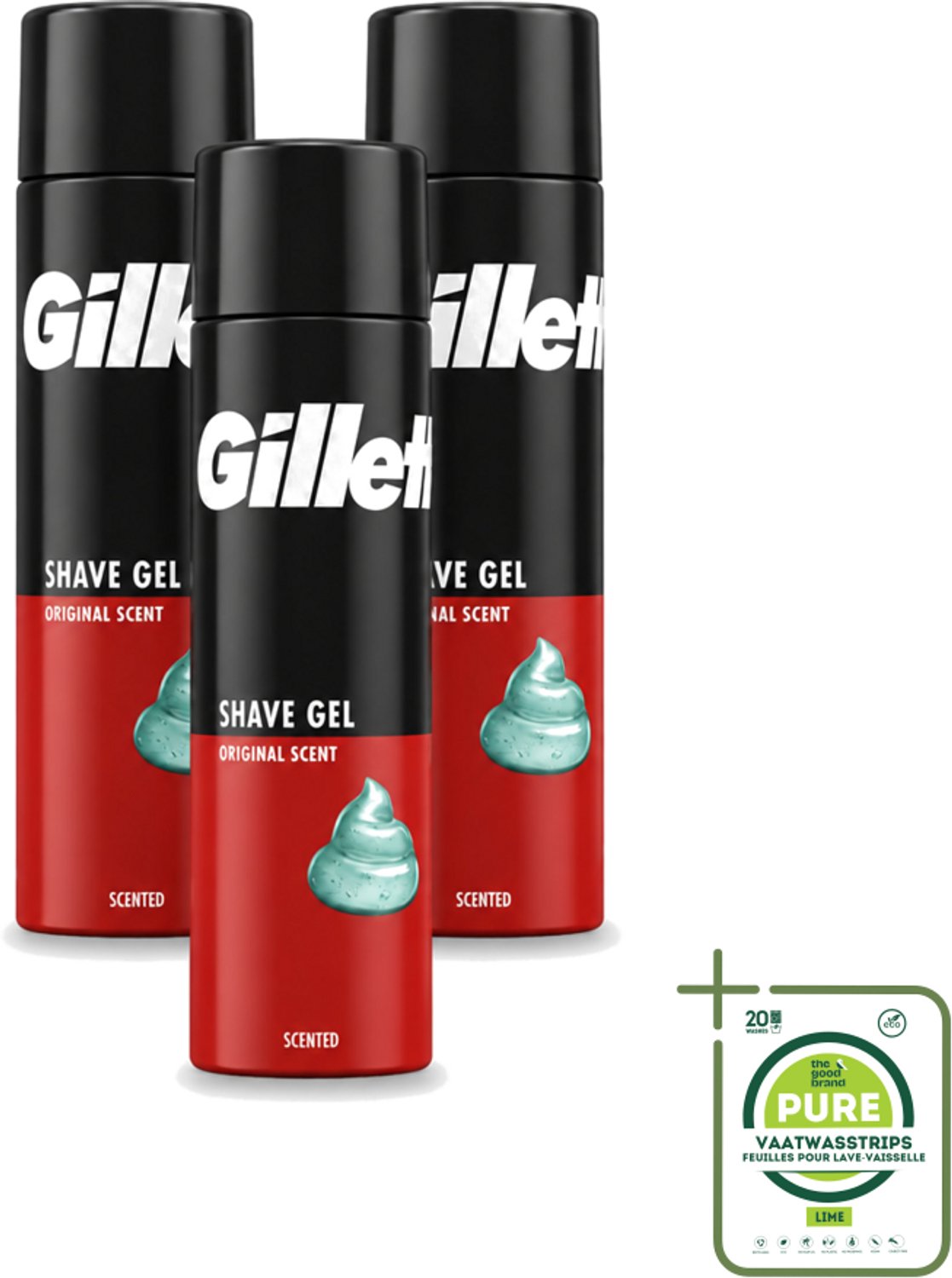 3 x Gillette – Scheergel – Classic – 200 ml - Grootverpakking - Vaatwasstrips - Scheergel - Gevoelige Huid - Scheren - Comfort - Irritatie