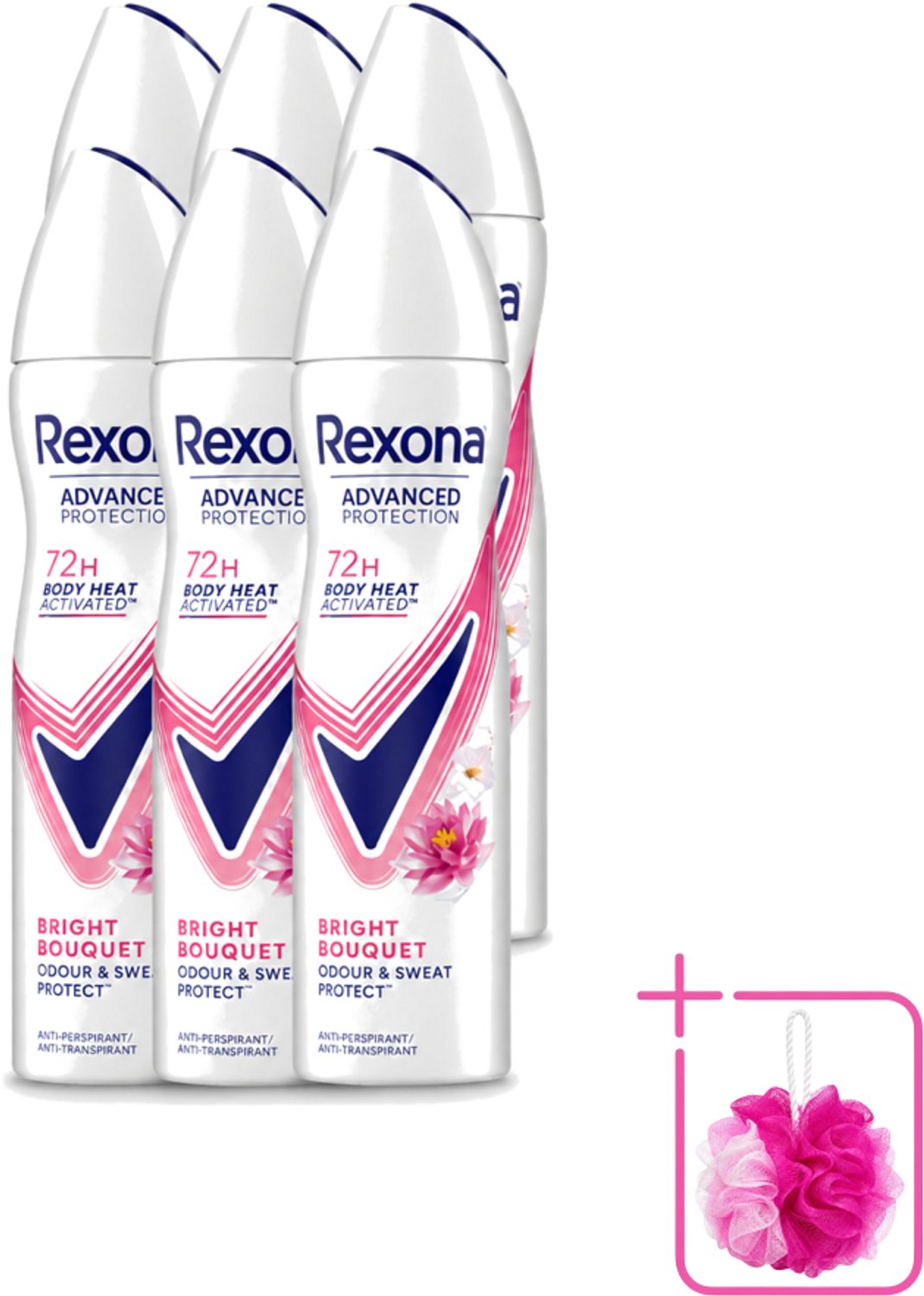 6 x Rexona – Deodorant Spray – Advanced Protection Bright Bouquet – 150 ml - Bulkverpakking - Anti-transpirant spray - Zweetvermindering