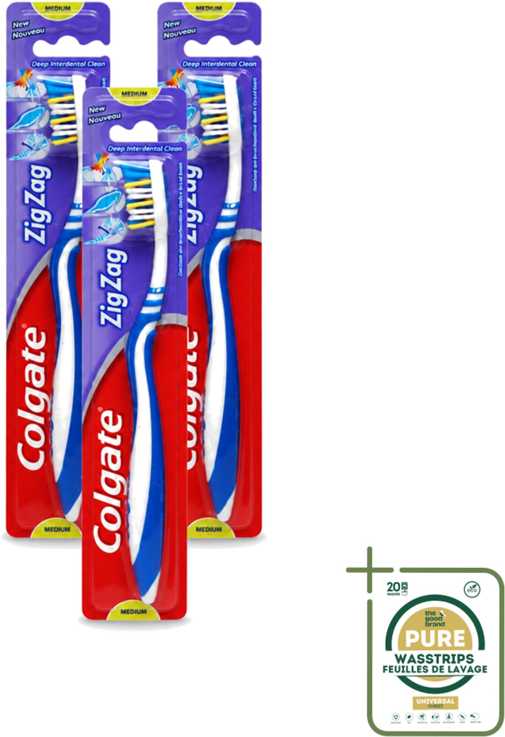 3 x Colgate - Tandenborstel - ZigZag Medium - 1 Tandenborstel - Tandenborstel - Reiniging - Tandplak - Tandenborstel Zigzag - Tandenborstel Medium