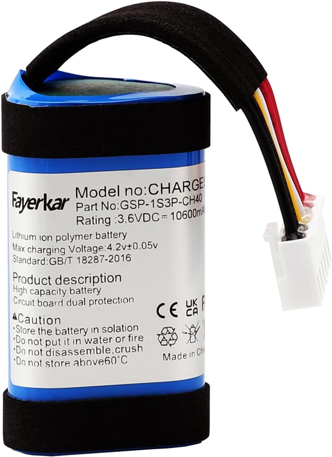 Battery is suitable for JBLCharge5 battery gsp-1s3p-ch4d brand new high capacity battery cells (3.6V 10600mAh) - ShopVlot
