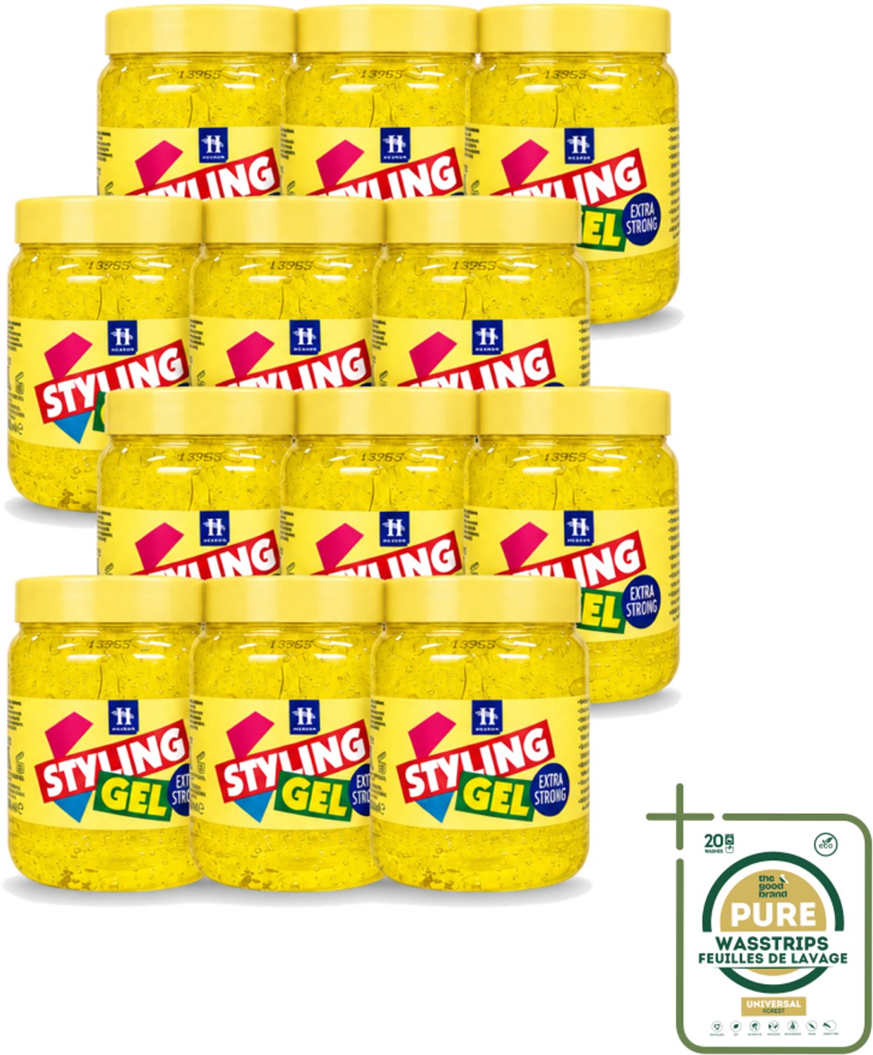 12 x Hegron - Styling Haargel - Extra Strong - Voor Sterke Fixatie - 500 ml - Styling Gel - Haargel - Extra Strong - Haartype - Fixatie