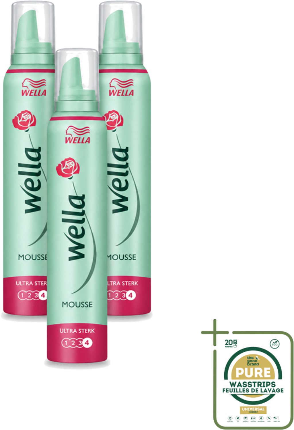 3 x WellaFlex Hold Ultra Strong Mousse - Haarmousse - Langdurige Versteviging - Flexibele Textuur - 200 ml - Haarversteviging - Flexibele Haarmousse - Langdurige Hold - UV Bescherming - Haar Styling
