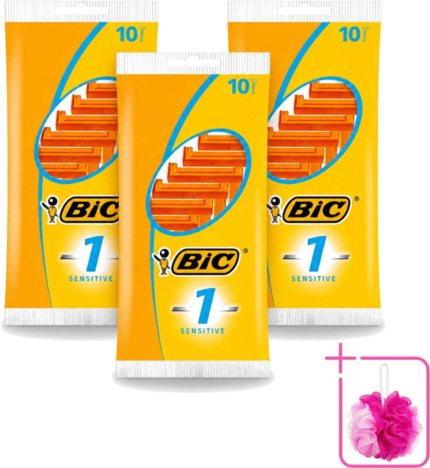3 x Bic - Scheermesjes - Sensitive - Enkel Mesje - Wegwerpmesjes - 10 Scheermesjes - Bulkverpakking - Scheermesje - Gevoelige huid