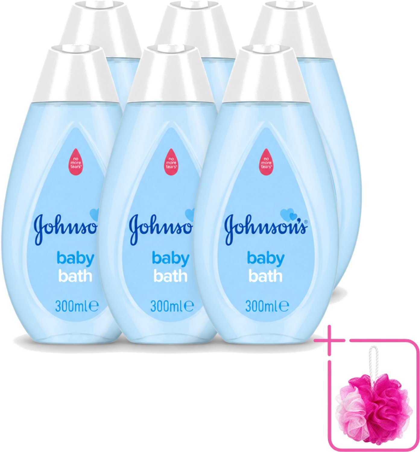 6 x Johnson's - Baby Bath - Puur & Zacht - 300 ml - Bulkverpakking - Babybad - Douchemop - Babyzeep