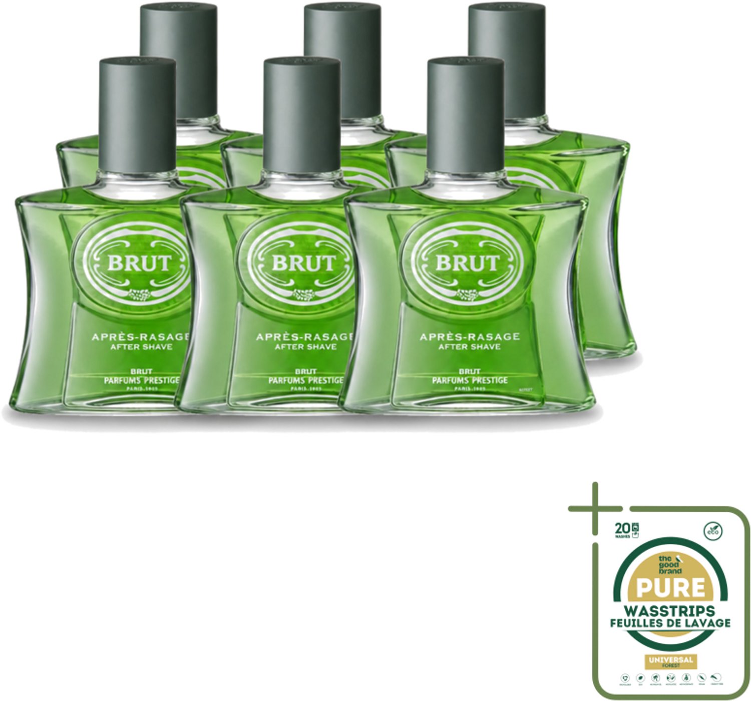 6 x Brut for Men – Aftershave Lotion – 100 ml - Wasstrips - Aftershave - Herenverzorging - Scheren - Geur - Klassieke Herenverzorging