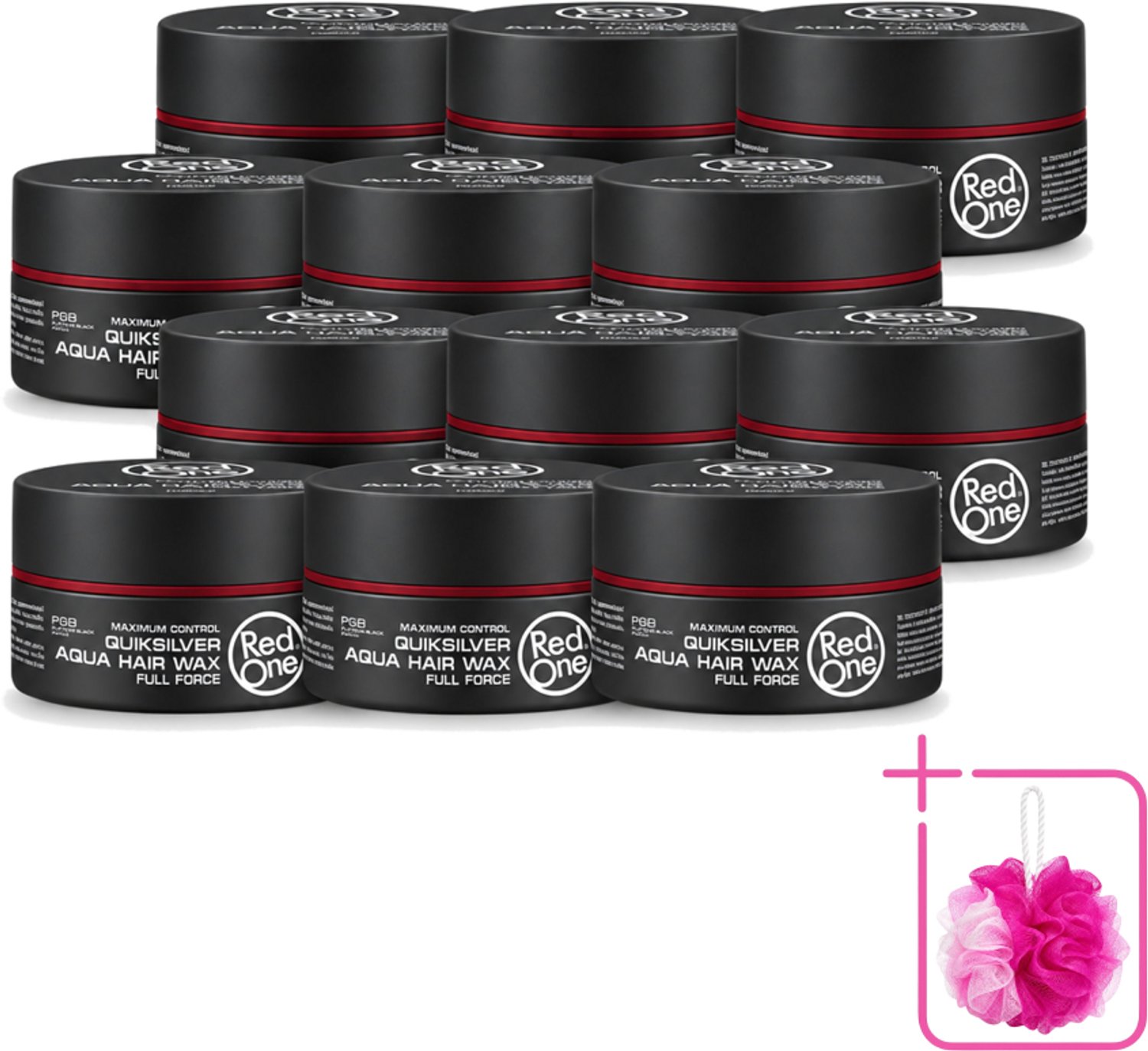 12 x Red One - Haarwax - Quicksilver - Aqua Hair Wax - Voor Sterke Hold & Glans - 150 ml - Bulkverpakking - Haarwax - Waterbasis