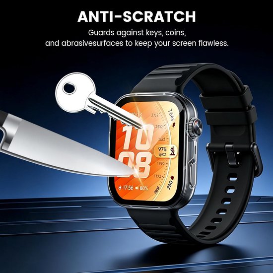 5 stuks beschermhoesjes met beschermfolie, compatibel met Huawei Watch FIT 5 Pro smartwatch, hard polycarbonaat, krasbestendig, ingebouwd, gehard voor Huawei Watch Fit 5 Pro 1,92 inch display — afbeelding 3