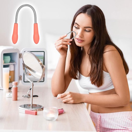 8 stuks gezichtshaarverwijderaar veer epilator hulpmiddel voor snelle ontharing veer gezichtshaarverwijderaar wenkbrauw gezicht epilator verwijderen van haar hulpmiddel voor wangen (Roze) — afbeelding 3