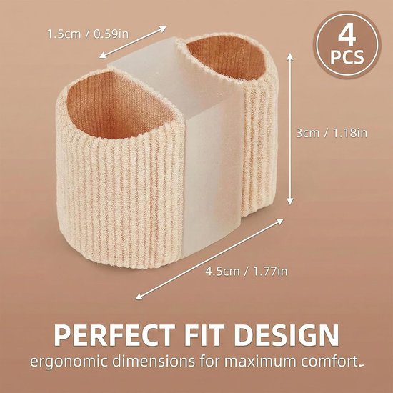 4 stuks siliconen teenslippers - afstandhouders voor hallux valgus - eenheidsmaat voor dames en heren — afbeelding 4