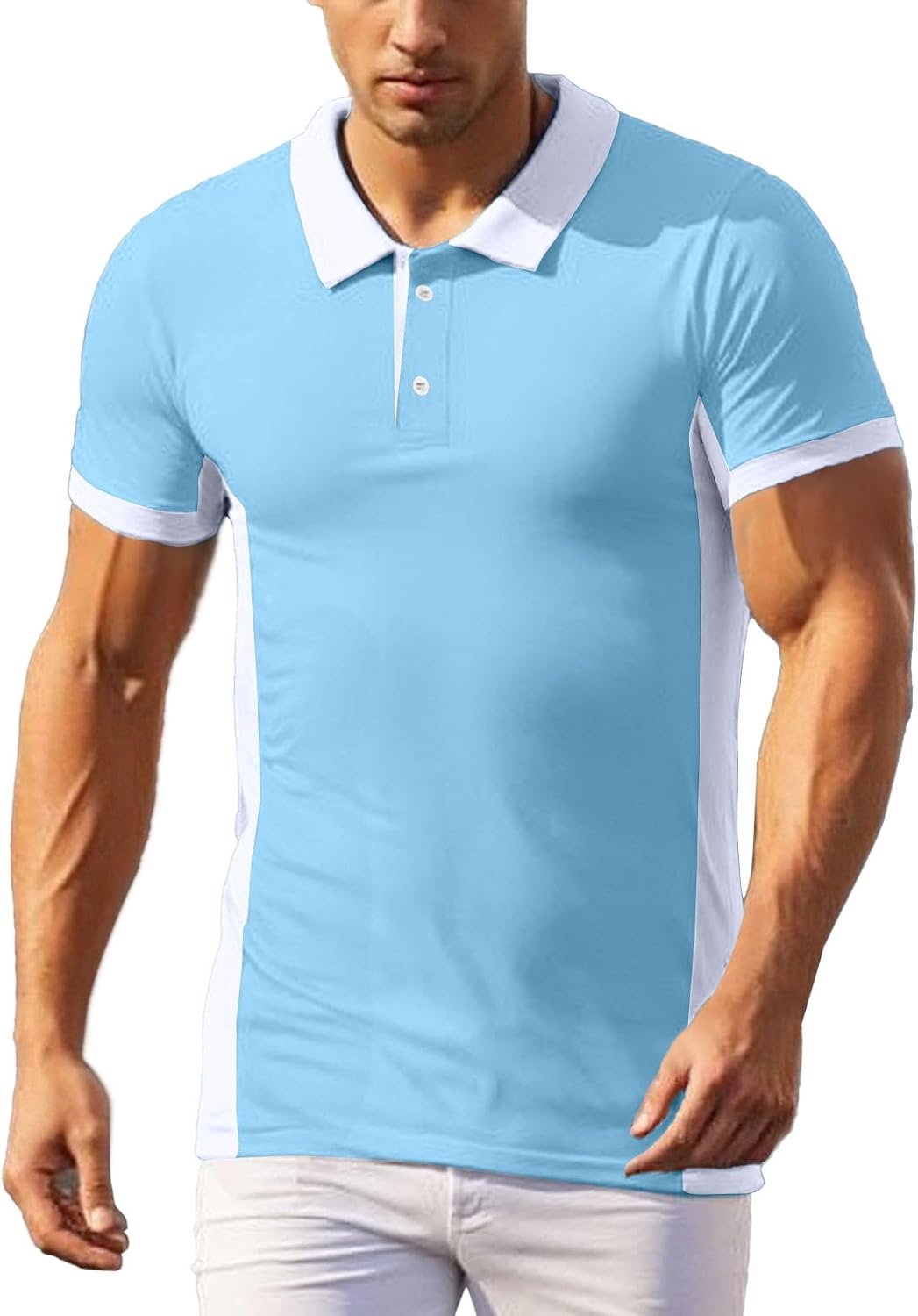 Générique Casual zomerhemd met korte mouwen voor heren, comfortabel en elegant, met kleurblok-design, ideaal voor outdooractiviteiten en dagelijks gebruik.