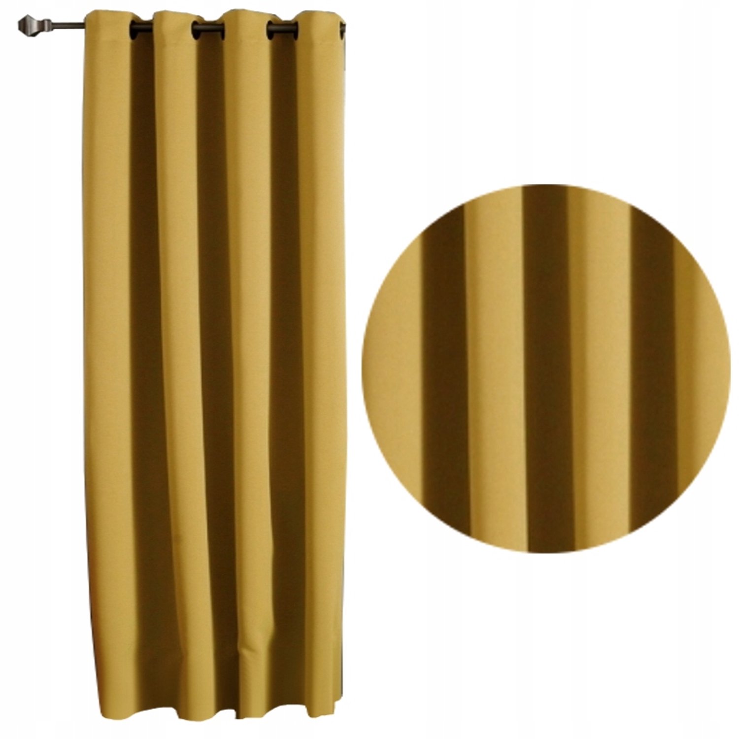 Merkloze Blackout Gordijn 145x245 cm - Dik, Verduisterend, Mosterdgeel