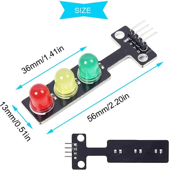 5 stuks LED Traffic Light Module LED DC 5V 5mm Display Module Mini Lichtdiode Verlicht met DuPont kabel voor Arduino DIY — afbeelding 4