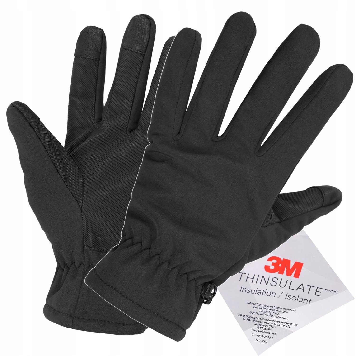 Mil-Tec Softshell Winterhandschoenen Thinsulate Touchscreen Zwart M
