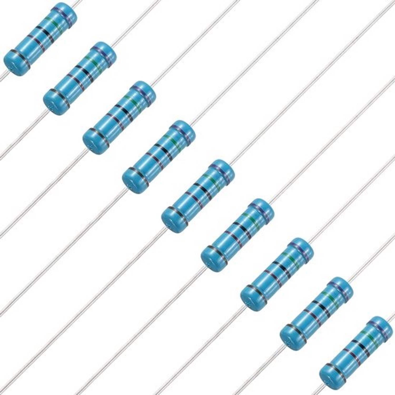 Vaste weerstanden - Metaalfilmweerstanden - Voor elektronische projecten - 1% tolerantie - 2 W - Grijs
