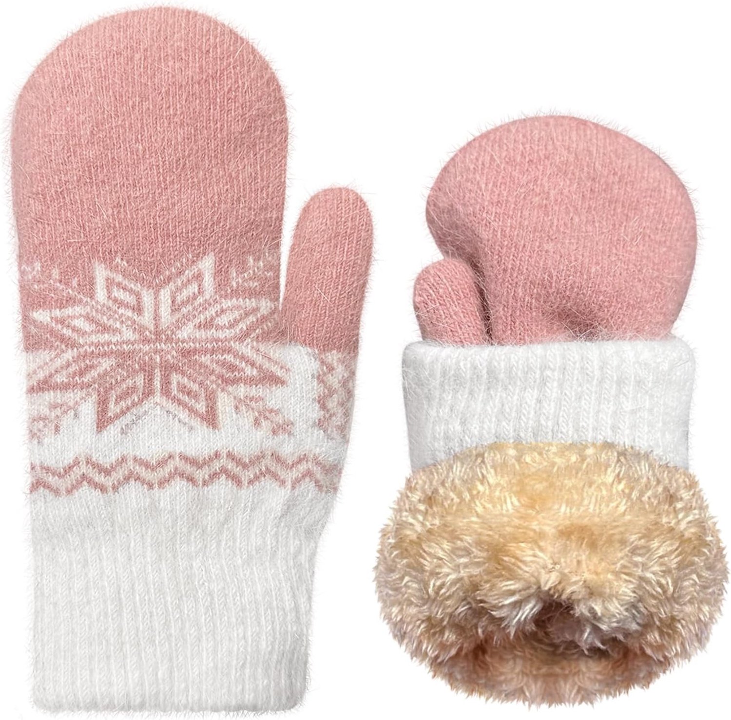 Vrouwenwanten met Sneeuwbloemprint voor de Herfst en Winter - Warm en Comfortabel voor Buitenactiviteiten