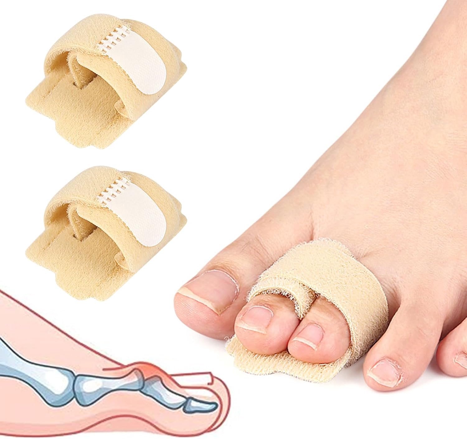 Anti-Hammer Teenspalken voor Correctie van Gebroken Tenen, Comfortabele Teebandages voor Mannen en Vrouwen, Ideaal voor Pijnverlichting en Verbetering van de Teengroei