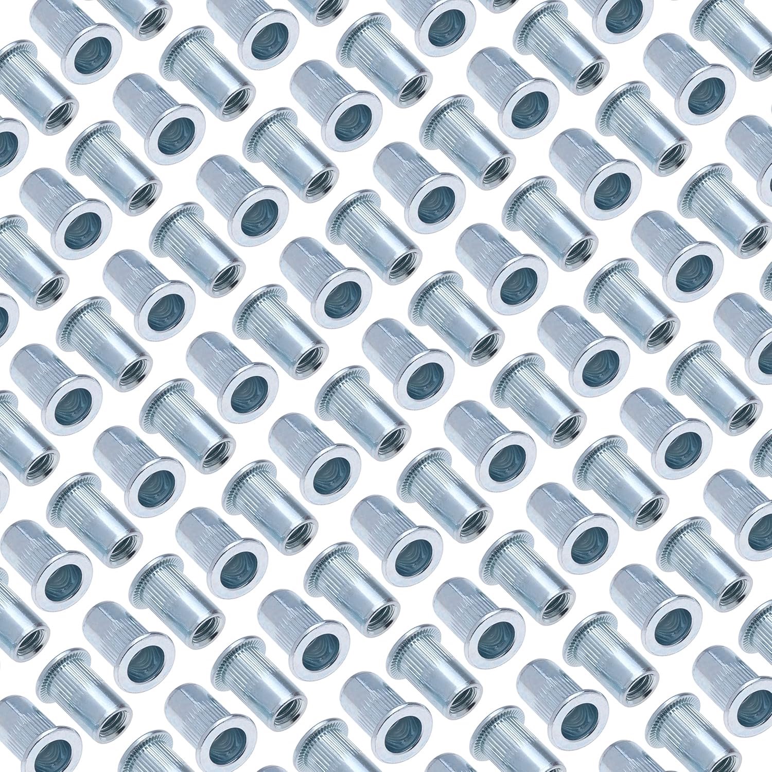 M6 blindmoeren 6mm - gegalvaniseerd staal - knurled - ideaal voor diverse materialen - ShopVlot
