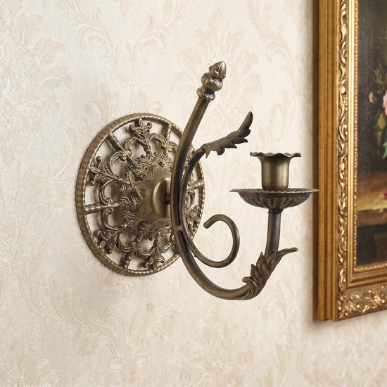 Vintage Wandkandelaar van Ijzer Antieke Wandkaarsenhouder voor Dikke Smalle Kaarsen Rustieke Muurdecoratie voor Woonkamer Slaapkamer Overdekte Veranda — afbeelding 3